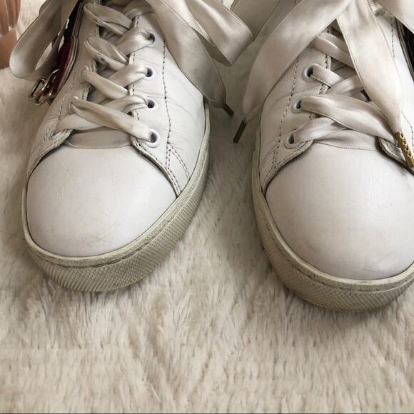 Hogl White Leather Applique Embellished Sneakers - Picture 5 of 9